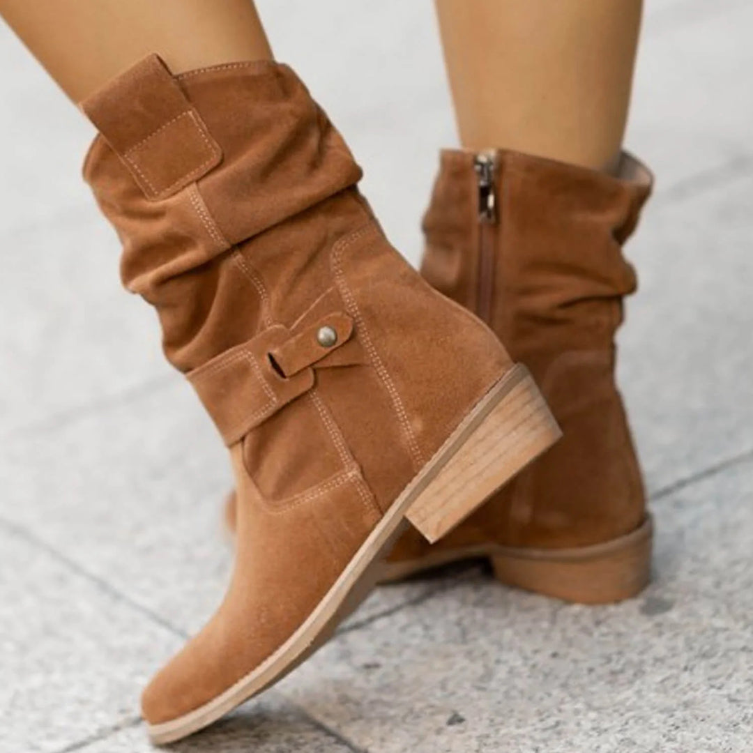 Damenstiefel mit Absatz und Riemen – Elegant, bequem & stilvoll