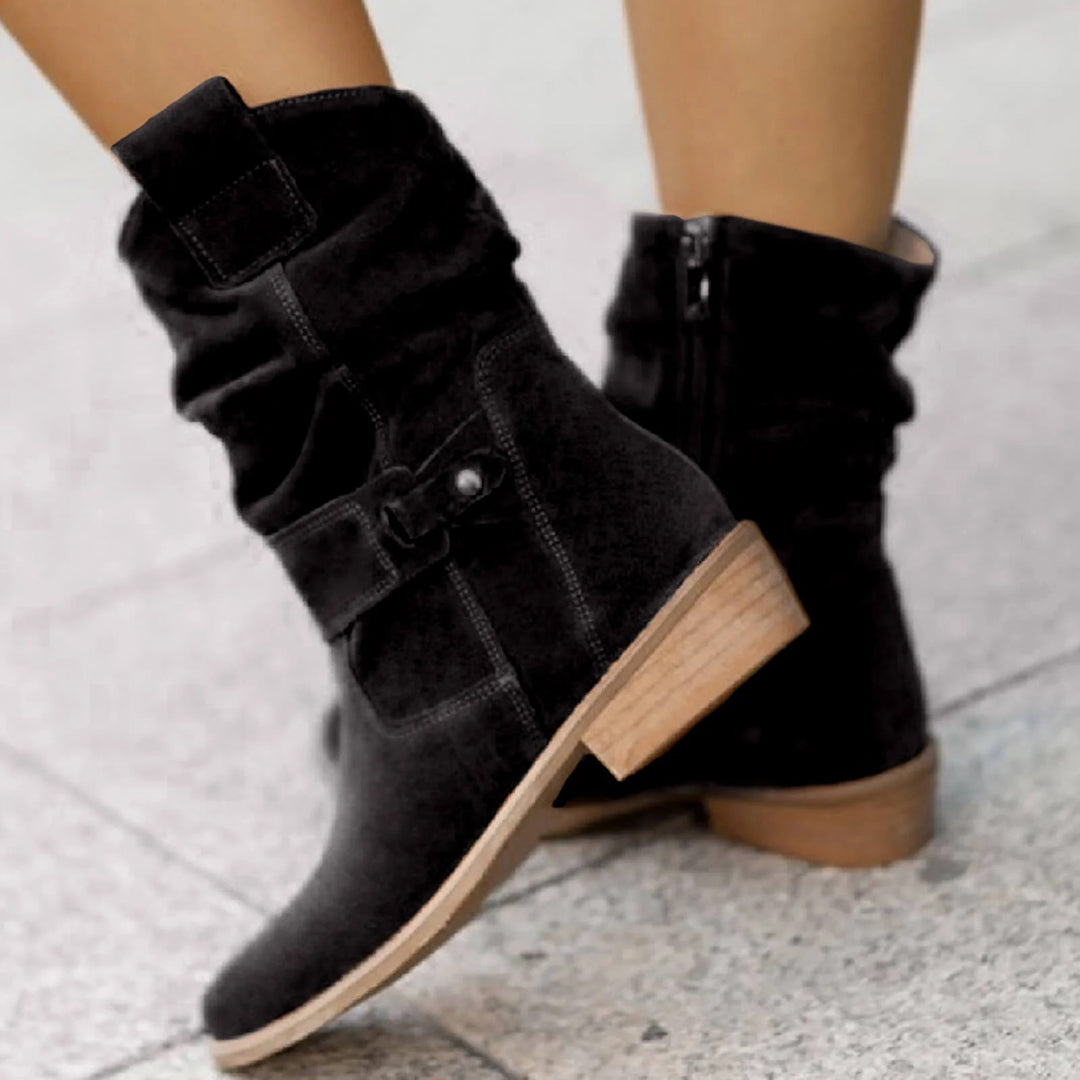 Damenstiefel mit Absatz und Riemen – Elegant, bequem & stilvoll