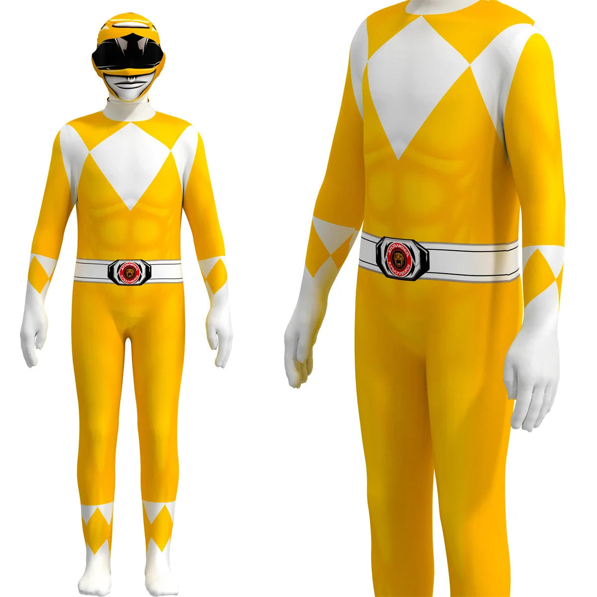 PowerMorph Superheldenkostüm – Halloween-Outfit mit Maske Erwachsene