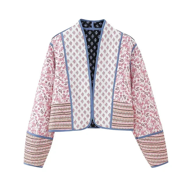 Giulia | Vintage-Patchwork-Jacke mit Blumenmuster für Frauen