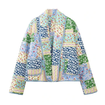 Giulia | Vintage-Patchwork-Jacke mit Blumenmuster für Frauen
