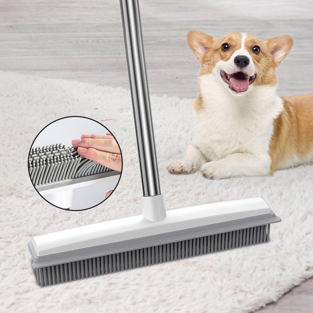 Teleskopbesen mit abzieher für tierhaare und flexiblem griff