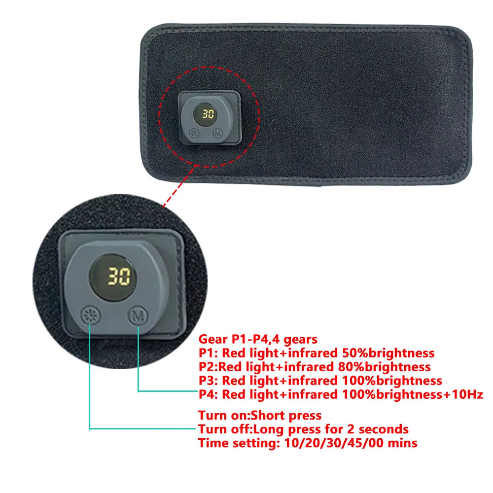Therapie-Gürtel mit 60 roten LEDs und Infrarotlicht 660/850 nm 2