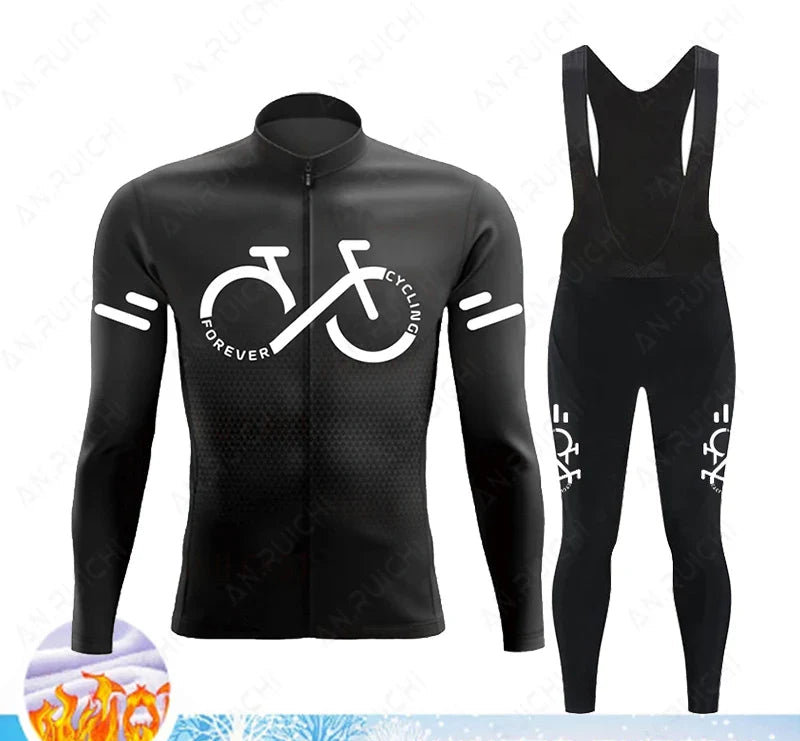 Cyclovent Thermo Fleece cyklistický dres set – teplý, větruodolný a prodyšný pro zimní výlety