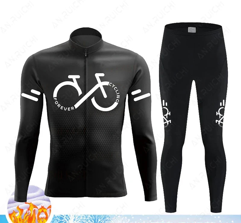 Cyclovent Thermo Fleece cyklistický dres set – teplý, větruodolný a prodyšný pro zimní výlety