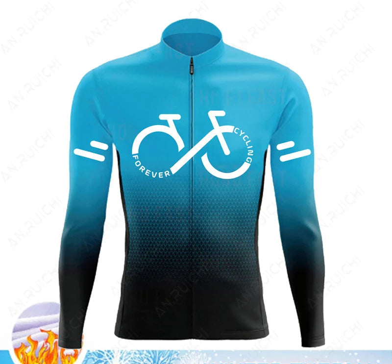 Cyclovent Thermo Fleece cyklistický dres set – teplý, větruodolný a prodyšný pro zimní výlety