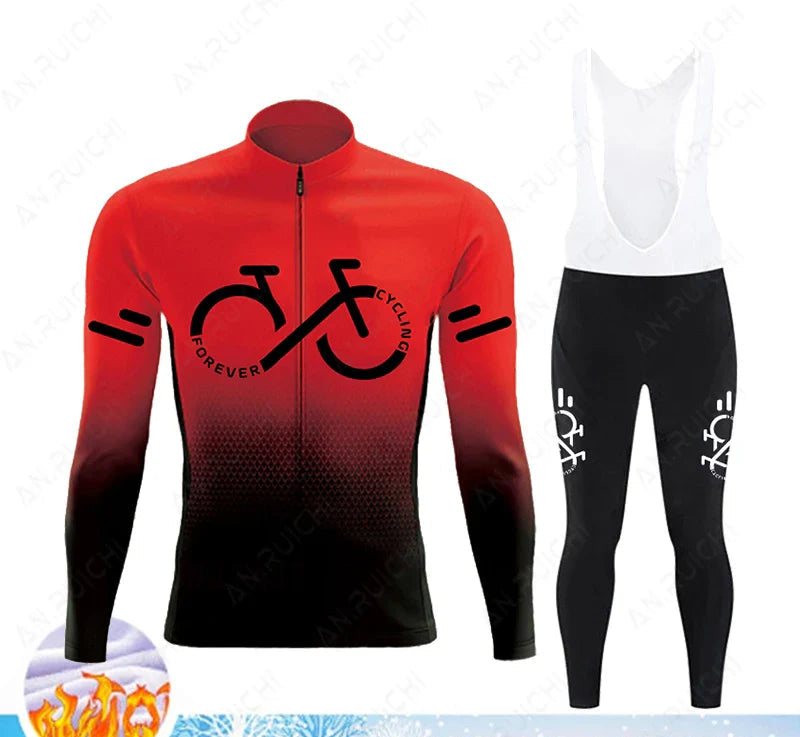 Cyclovent Thermo Fleece cyklistický dres set – teplý, větruodolný a prodyšný pro zimní výlety