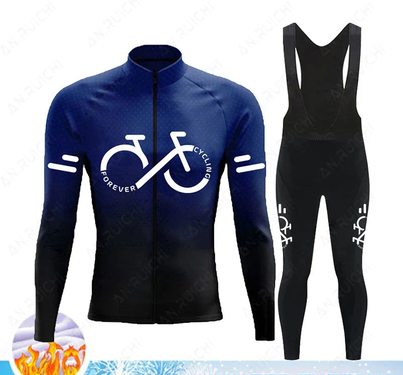 Cyclovent Thermo Fleece cyklistický dres set – teplý, větruodolný a prodyšný pro zimní výlety