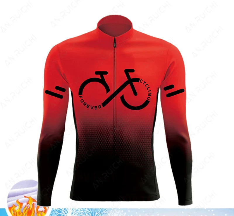 Cyclovent Thermo Fleece cyklistický dres set – teplý, větruodolný a prodyšný pro zimní výlety
