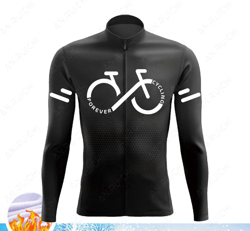 Cyclovent Thermo Fleece cyklistický dres set – teplý, větruodolný a prodyšný pro zimní výlety