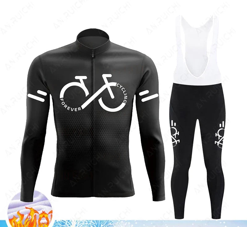 Cyclovent Thermo Fleece cyklistický dres set – teplý, větruodolný a prodyšný pro zimní výlety