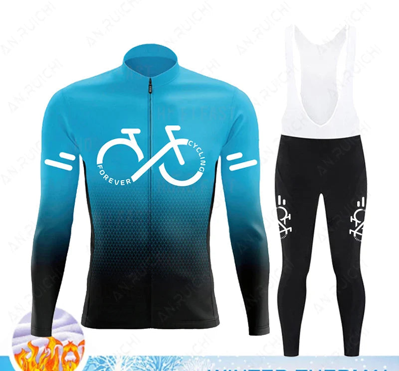 Cyclovent Thermo Fleece cyklistický dres set – teplý, větruodolný a prodyšný pro zimní výlety