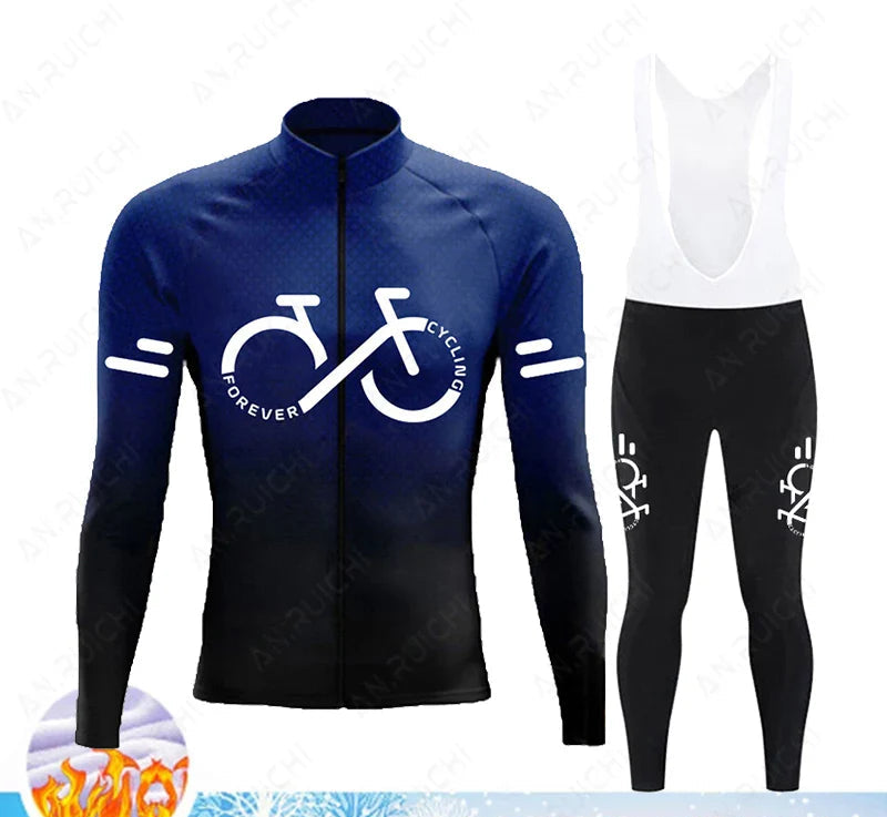 Cyclovent Thermo Fleece cyklistický dres set – teplý, větruodolný a prodyšný pro zimní výlety