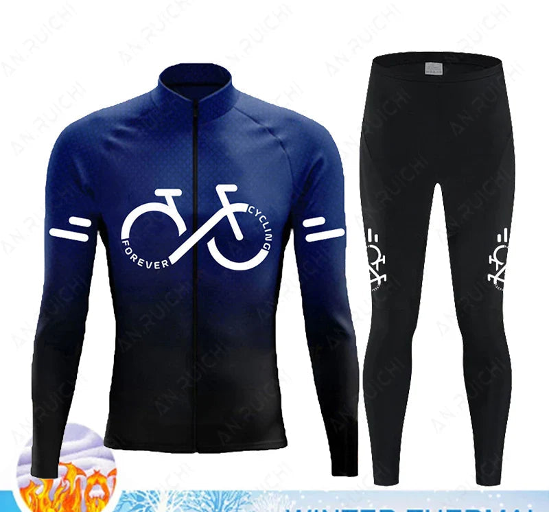 Cyclovent Thermo Fleece cyklistický dres set – teplý, větruodolný a prodyšný pro zimní výlety