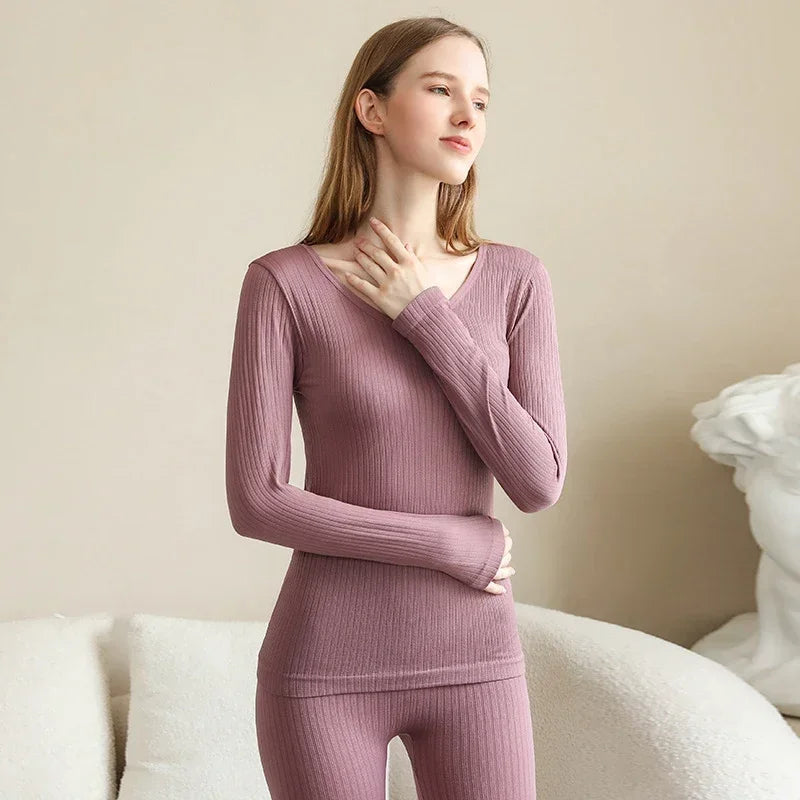 HeatLuxe – Termoundertøj Dame Sæt Langærmet Varm & Behagelig