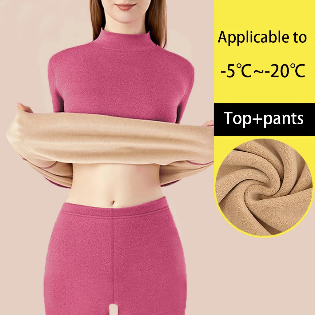 Sous-vêtements thermiques pour femmes – ensembles à manches longues ultra épais sans coutures pour activités hivernales