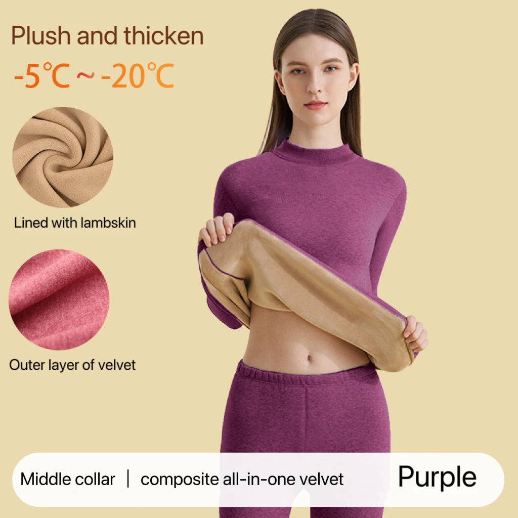 Sous-vêtements thermiques pour femmes – ensembles à manches longues ultra épais sans coutures pour activités hivernales