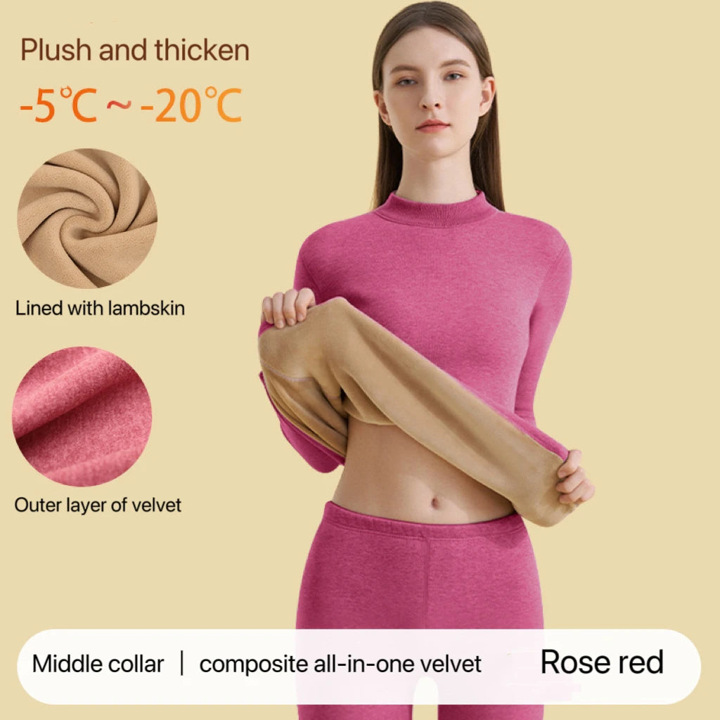 Sous-vêtements thermiques pour femmes – ensembles à manches longues ultra épais sans coutures pour activités hivernales