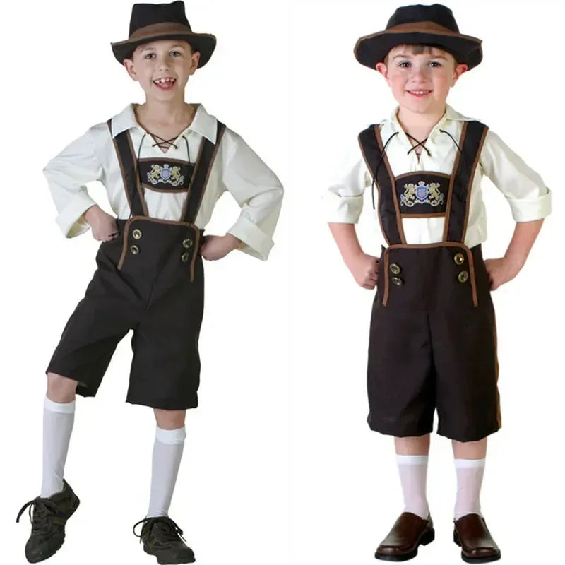 BavariaKids – Kinder Trachten-Set mit Lederhosen & Hut – Für Oktoberfest