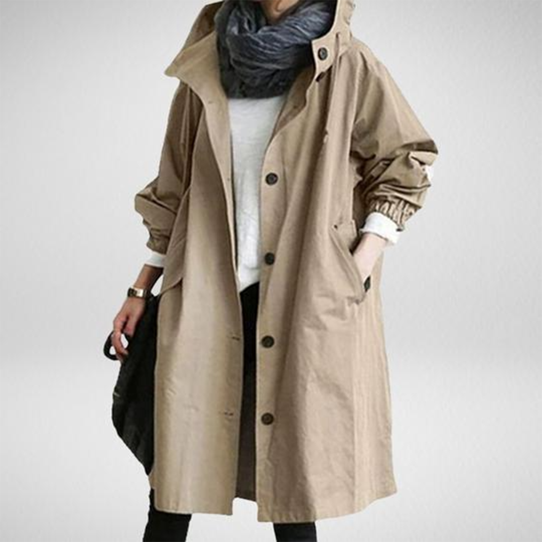 Trendiger langer Regenmantel für Damen - Elise