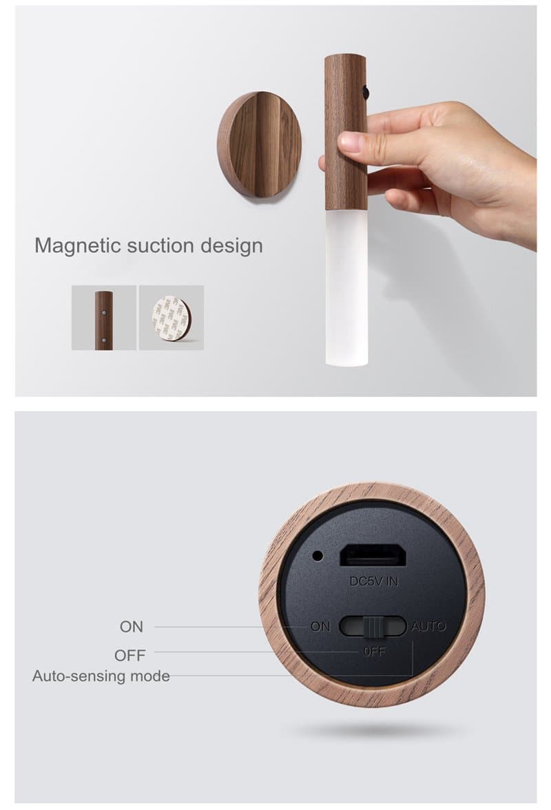 Luminara – Ultra USB-batteri væglampe med bevægelsessensor – Trådløs & dæmpbar