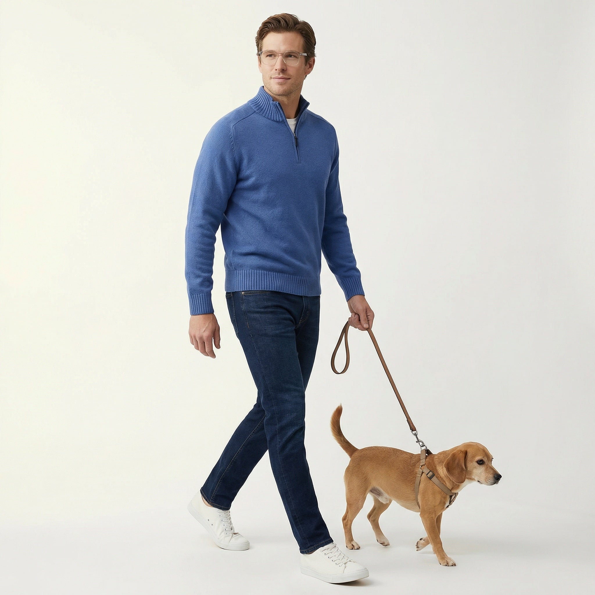Herrenpullover mit Reißverschluss – Stehkragen & weiches Tragegefühl