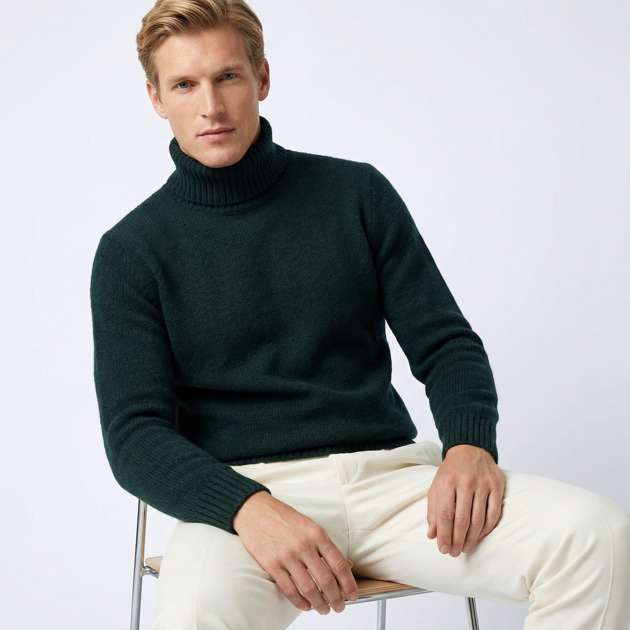 Herren Rollkragenpullover – Feinstrick Basic, Elegant & Ideal für Layering