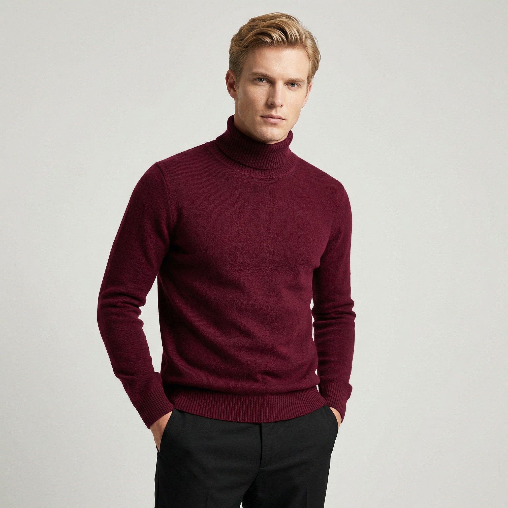 Herren Rollkragenpullover – Feinstrick Basic, Elegant & Ideal für Layering