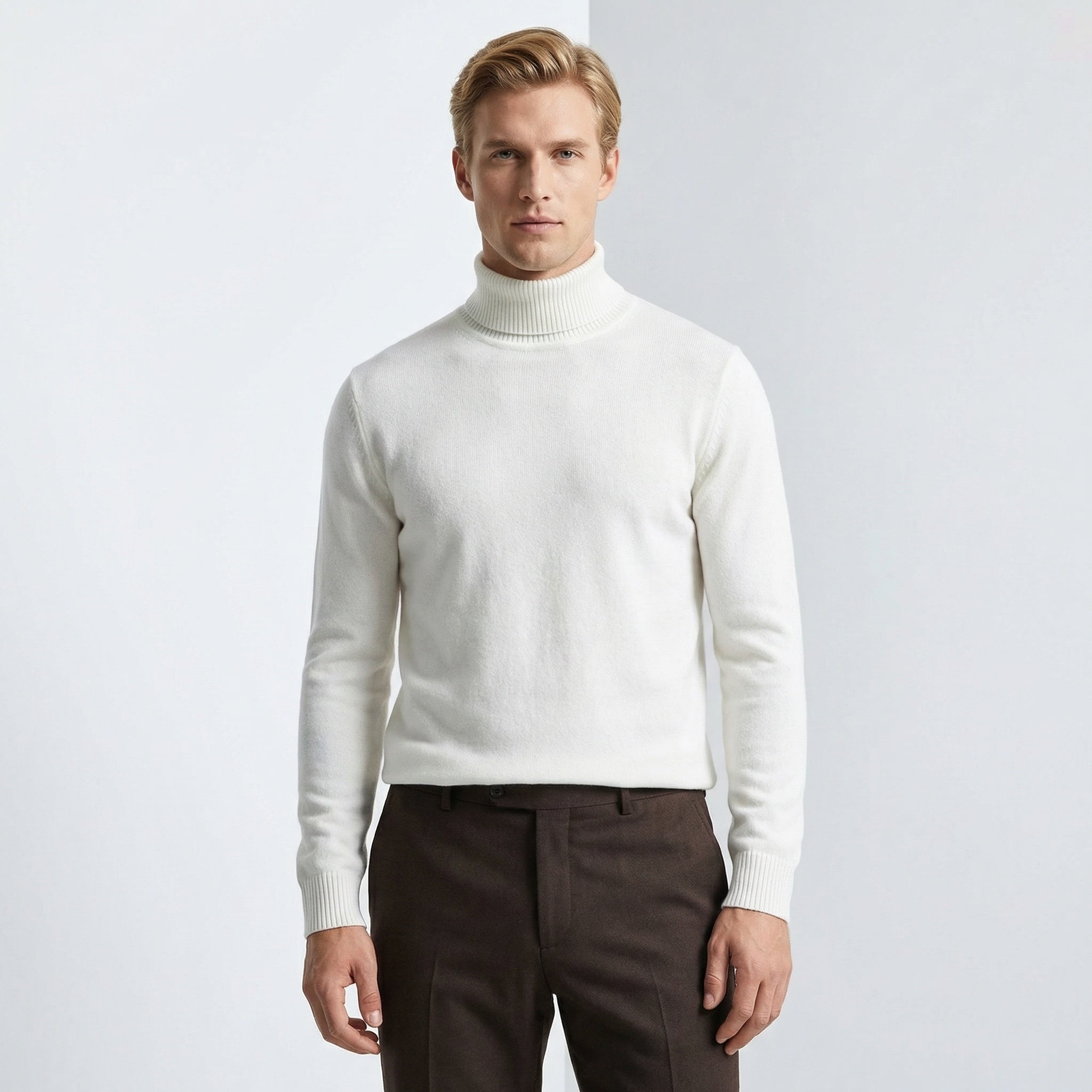 Herren Rollkragenpullover – Feinstrick Basic, Elegant & Ideal für Layering