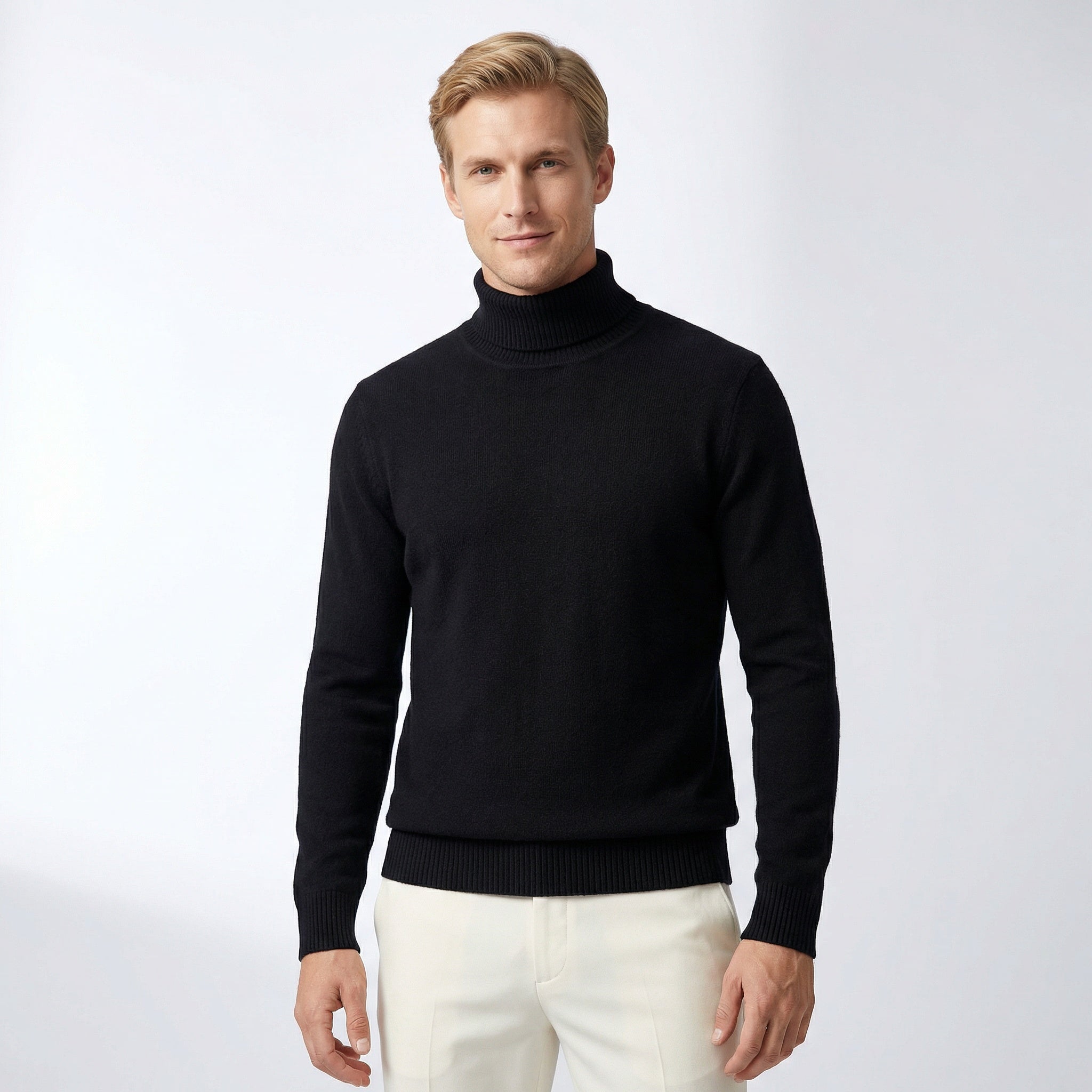 Herren Rollkragenpullover – Feinstrick Basic, Elegant & Ideal für Layering