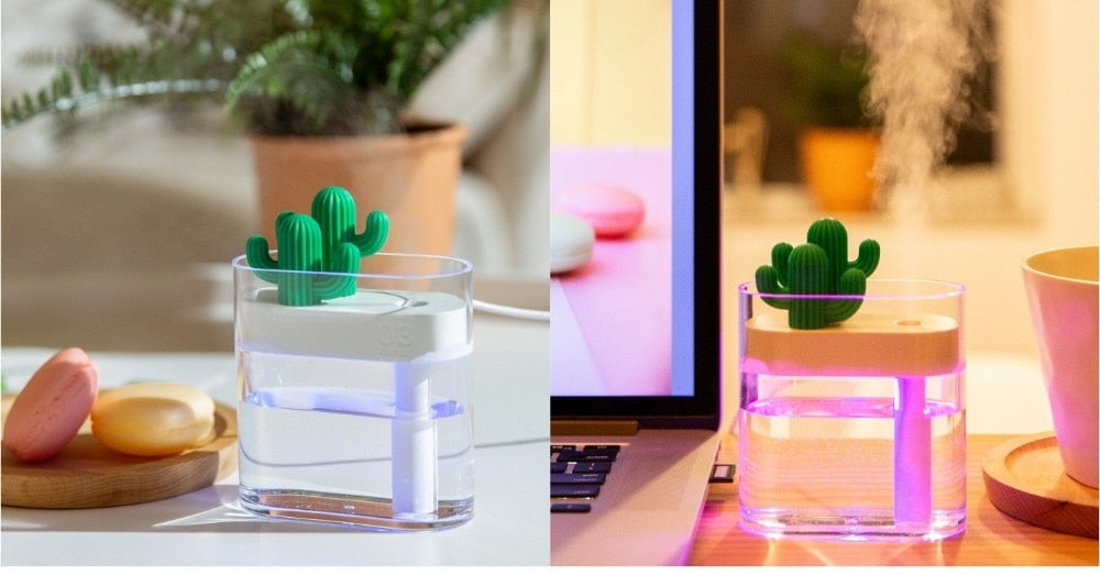 Cactiva – Ultralyduftdiffuser kaktus med LED-lys 160 ml