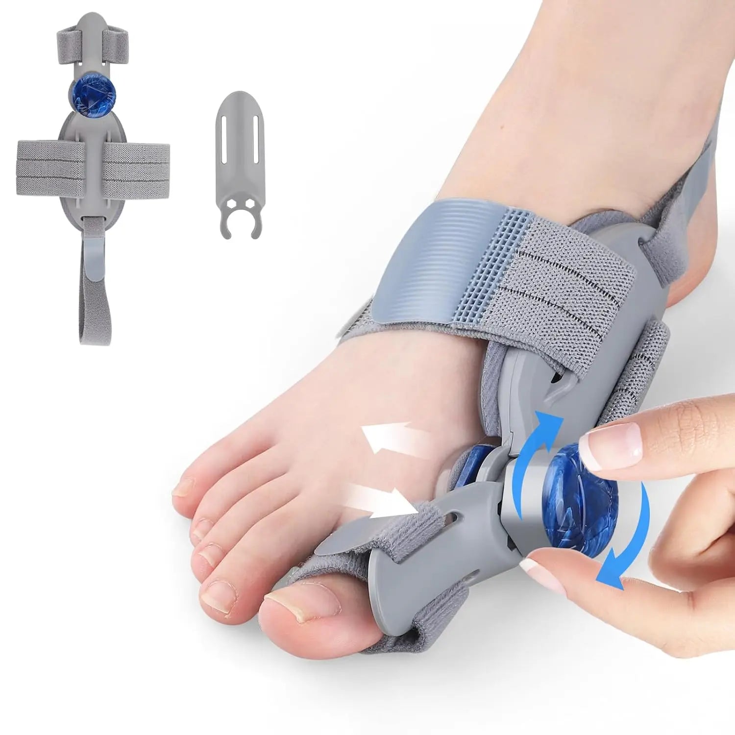 Unisex-Bunion-Schiene zur schmerzfreien Zehenkorrektur, verstellbar, grau 0