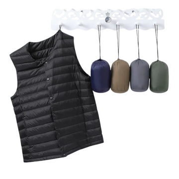 Veste sans manches en duvet pour homme – ultralégère, chaude, compressible pour automne/hiver