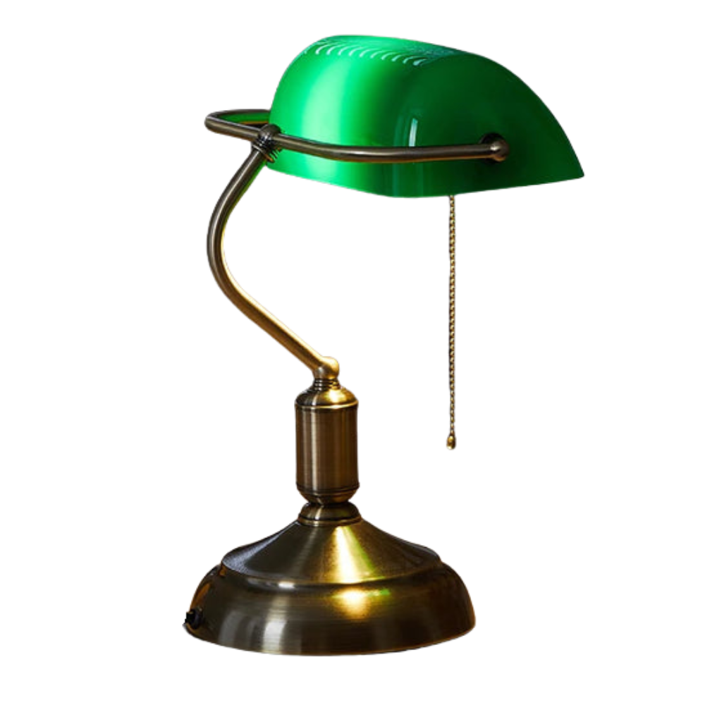 LumiBank – Moderne Banker-Schreibtischlampe mit 3 Lichtfarben & Drehschirm