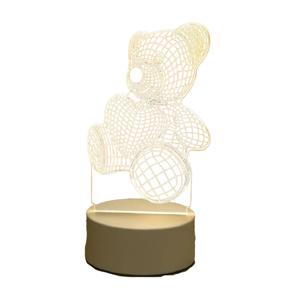 Lampe ours 3D – veilleuse LED USB pour enfants et bébés, décoration créative