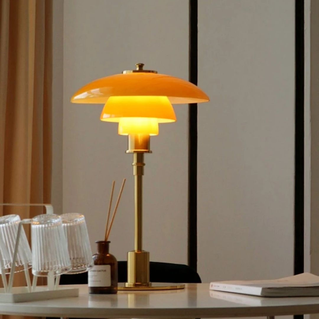 Lena – LED-Tischleuchte Glas nordisches Design – für Wohn- & Arbeitsraum