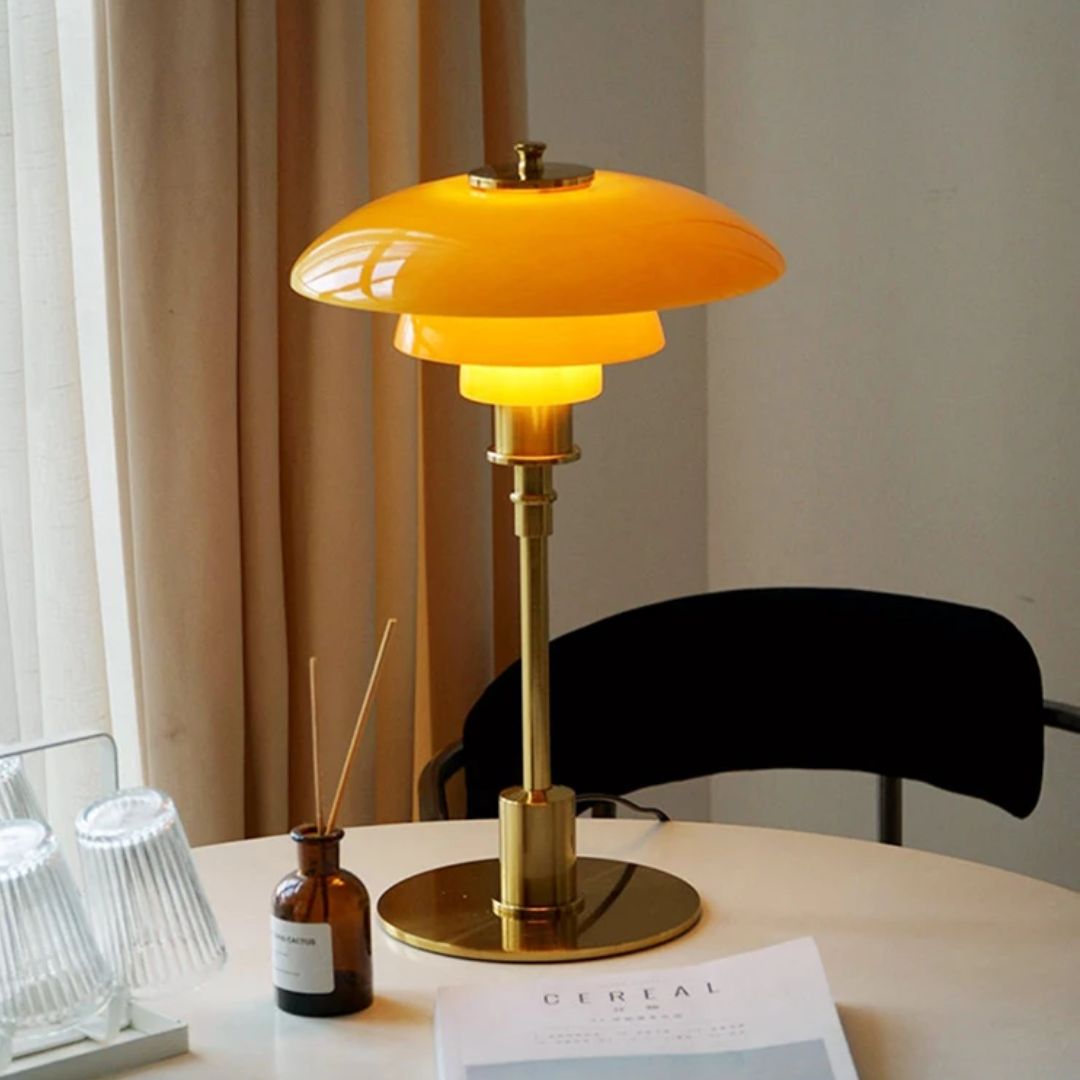 Lena – LED-Tischleuchte Glas nordisches Design – für Wohn- & Arbeitsraum
