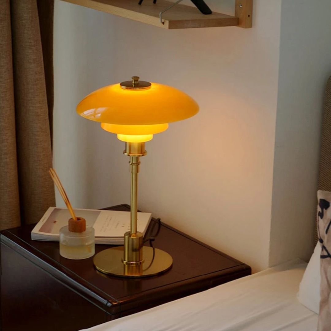 Lena – LED-Tischleuchte Glas nordisches Design – für Wohn- & Arbeitsraum