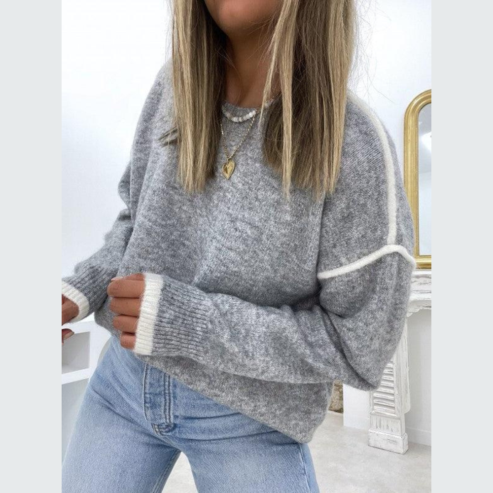 Zeitloser Pullover mit Rundhalsausschnitt - Jazzia