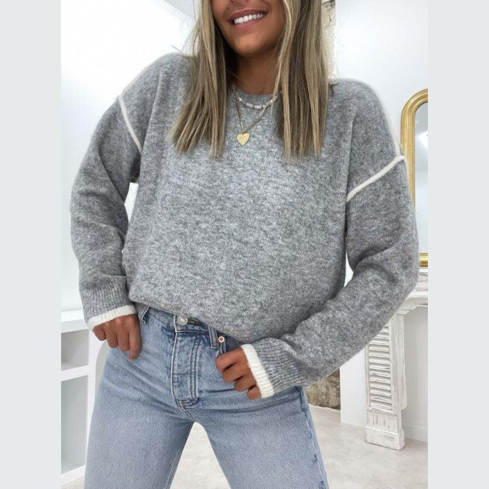Zeitloser Pullover mit Rundhalsausschnitt - Jazzia