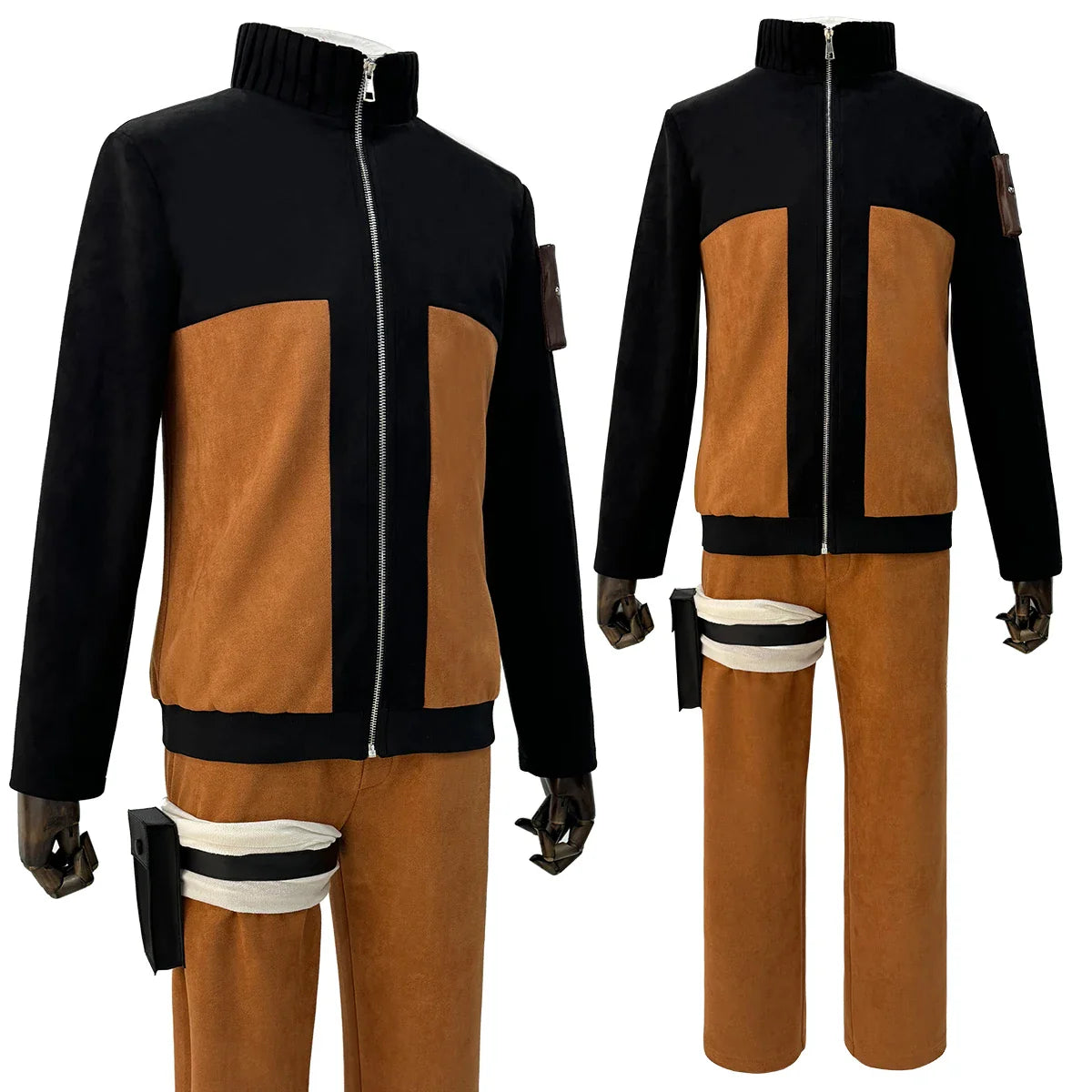 CosWave – Anime Ninja Cosplay-Kostüm für Erwachsene mit Kopfschmuck & Accessoires
