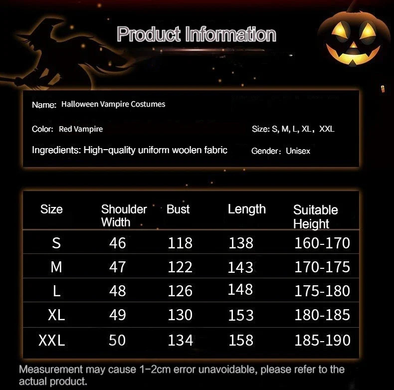 Noctura – Vampir Kostüm Herren mit Umhang – Halloween Outfit