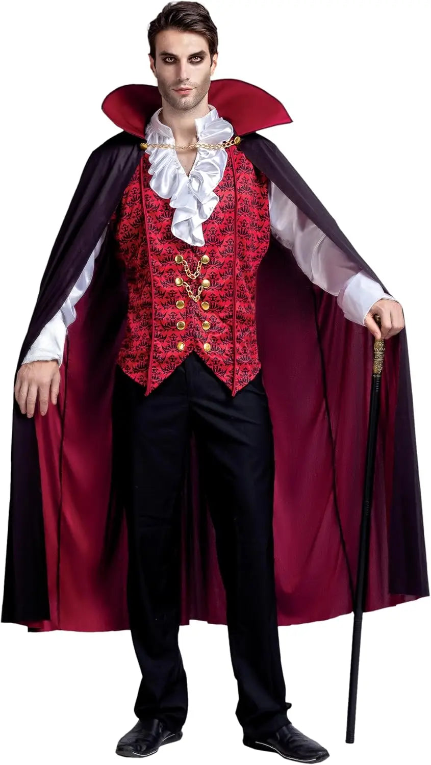 Noctura – Vampir Kostüm Herren mit Umhang – Halloween Outfit