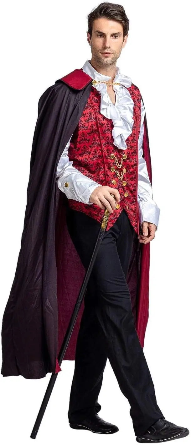 Noctura – Vampir Kostüm Herren mit Umhang – Halloween Outfit