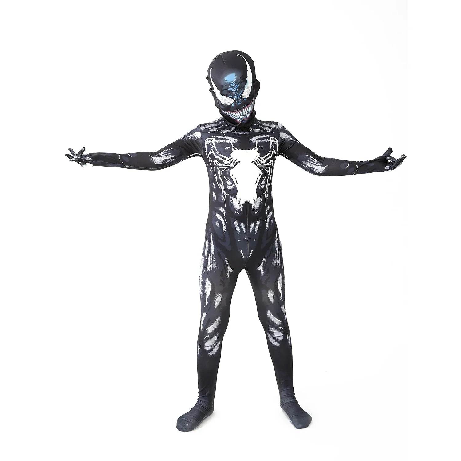 ShadowMorph Schwarzes Symbiont-Kostüm – Jumpsuit für Kinder Halloween