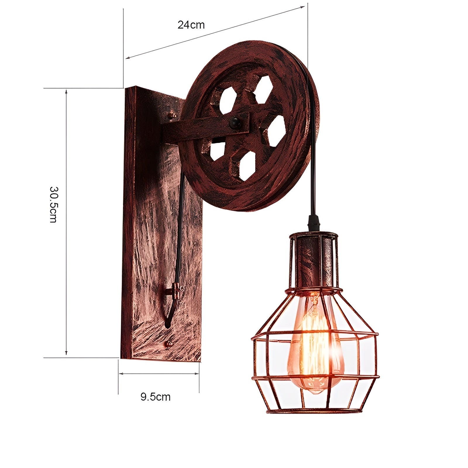 IronGlare – Vintage Industrielle LED-Wandleuchte – Metall & Glas Beleuchtung