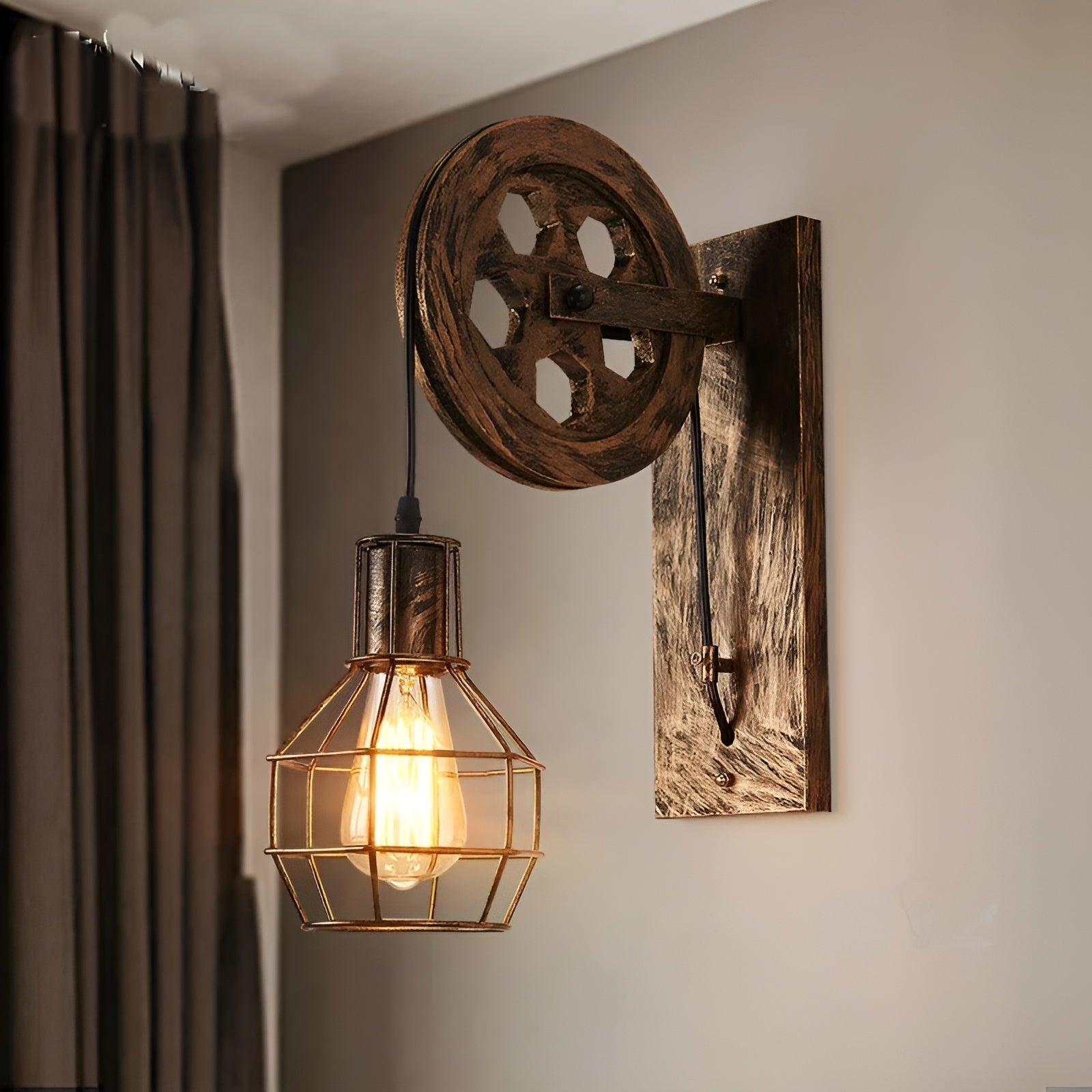 IronGlare – Vintage Industrielle LED-Wandleuchte – Metall & Glas Beleuchtung