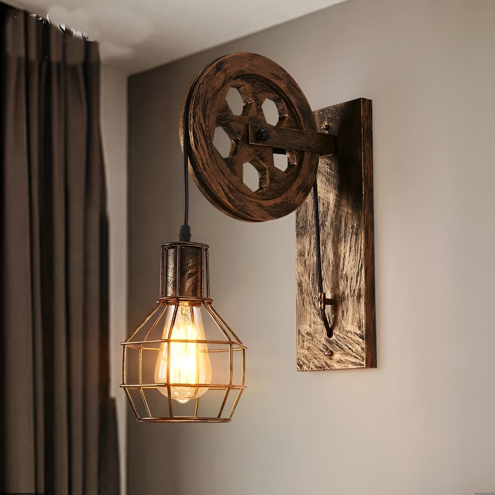 IronGlare – Vintage Industrielle LED-Wandleuchte – Metall & Glas Beleuchtung