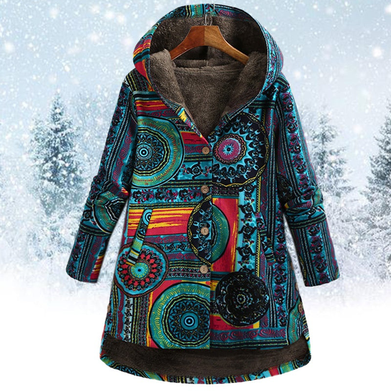 Marcella - cappotto invernale bohémien con stampa floreale