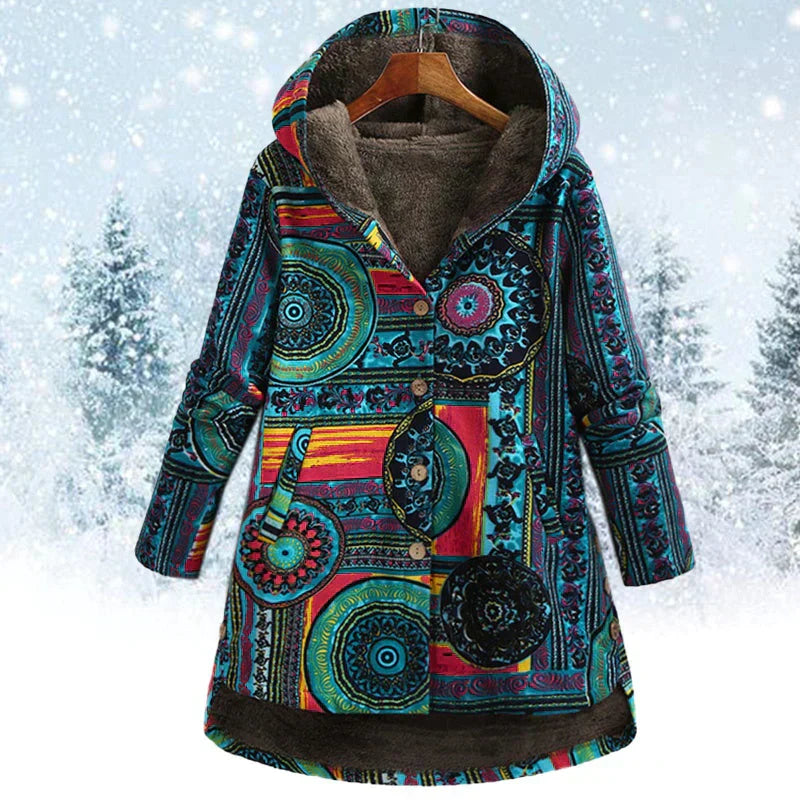 Whitney Jacket | Boho-Wintermantel mit Kapuze und elegantem Warmfutter